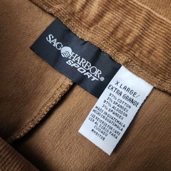 Vintage 90s Sag Harbor Sport Skirt Brown Aline Maxi Corduroy Casual Stretch - Picture 5 of 6